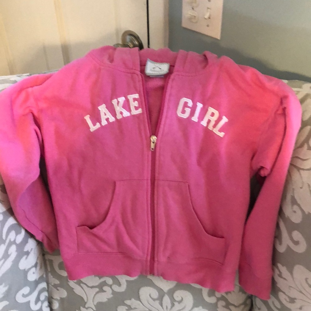 Pink Lake Girl Hooded Sweatshirt sz small